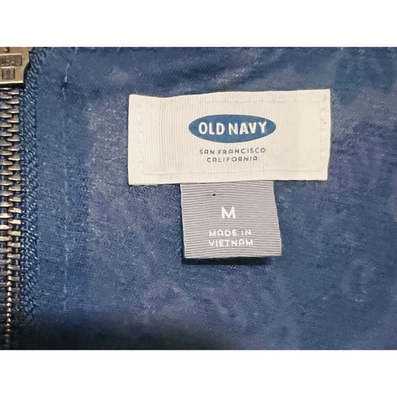 Old Navy Floral Dress Women’s Medium Blue Orange Spring Shift 3/4 Sleeve Lined - Picture 4 of 4